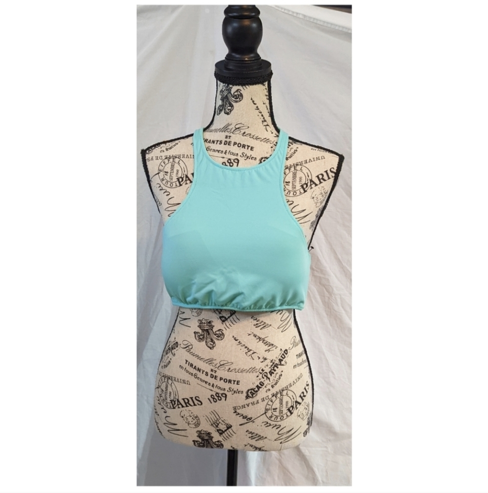 Victoria's Secret Teal Halter Crochet Bikini Top, Large